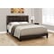 Monarch Specialties Bed, Queen Size, Platform, Bedroom, Frame, Upholstered, Pu Leather Look, Wood Legs, Brown I 5922Q - alternate 3